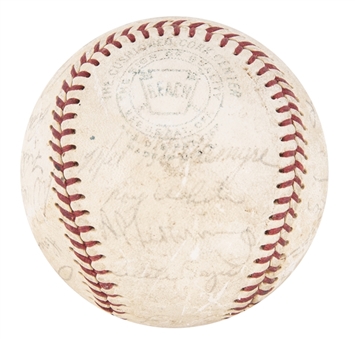 1966 New York Yankees Team Signed OAL Cronin Baseball With 23 Signatures (JSA)